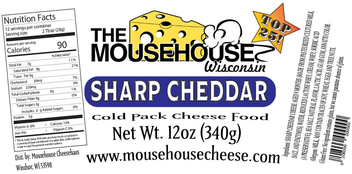 Sharp Cheddar Spread, 12oz – Mousehouse Cheesehaus